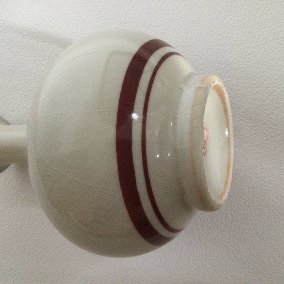 Japanese Kutani ceramic porcelain budvase hand decorated flowers ducks 6" tall - Picture 5 of 6